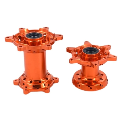 Precision CNC Machined Orange MX Rodas dianteiras traseiras Hubs Set para KTM 125-530 2003-2017