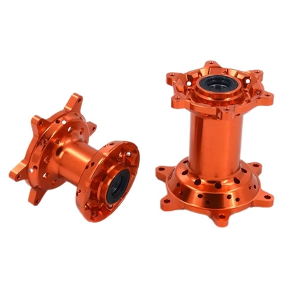 Precision CNC Machined Orange MX Rodas dianteiras traseiras Hubs Set para KTM 125-530 2003-2017
