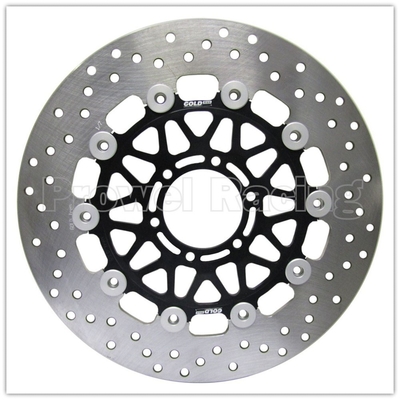 Disco de travagem flutuante de motocicleta de cor preta com tratamento de polir e anodizante