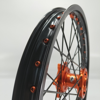 Substituição/reparação de rodas anodizantes pretas 21/18 Enduro para KTM EXC 125-530CC 2003-2023