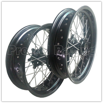 Rodas de Supermoto de Motocicleta de Liga de Alumínio Negro com Hub CNC e Jantes de 3,50-17 &quot;5,00-17&quot;