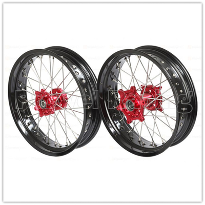 Rodas de Supermoto de Motocicleta de Liga de Alumínio Negro com Hub CNC e Jantes de 3,50-17 &quot;5,00-17&quot;
