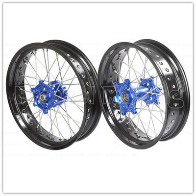 Rodas de Supermoto de Motocicleta de Liga de Alumínio Negro com Hub CNC e Jantes de 3,50-17 &quot;5,00-17&quot;