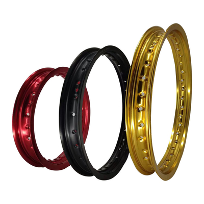 16 polegadas de anodizante vermelho motocicleta Alumínio Alumínio Alloy rodas para durabilidade excepcional