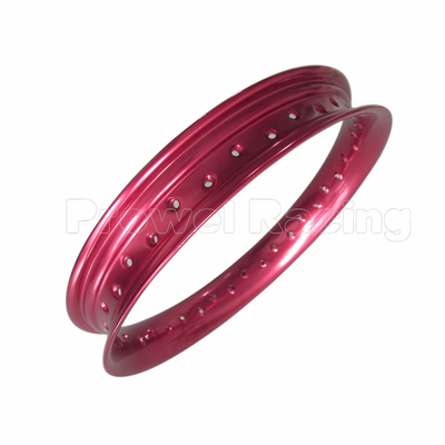 Red Polishing Motorcycle Aluminium Alloy Wheel Rim 2.50x17 para durabilidade e desempenho