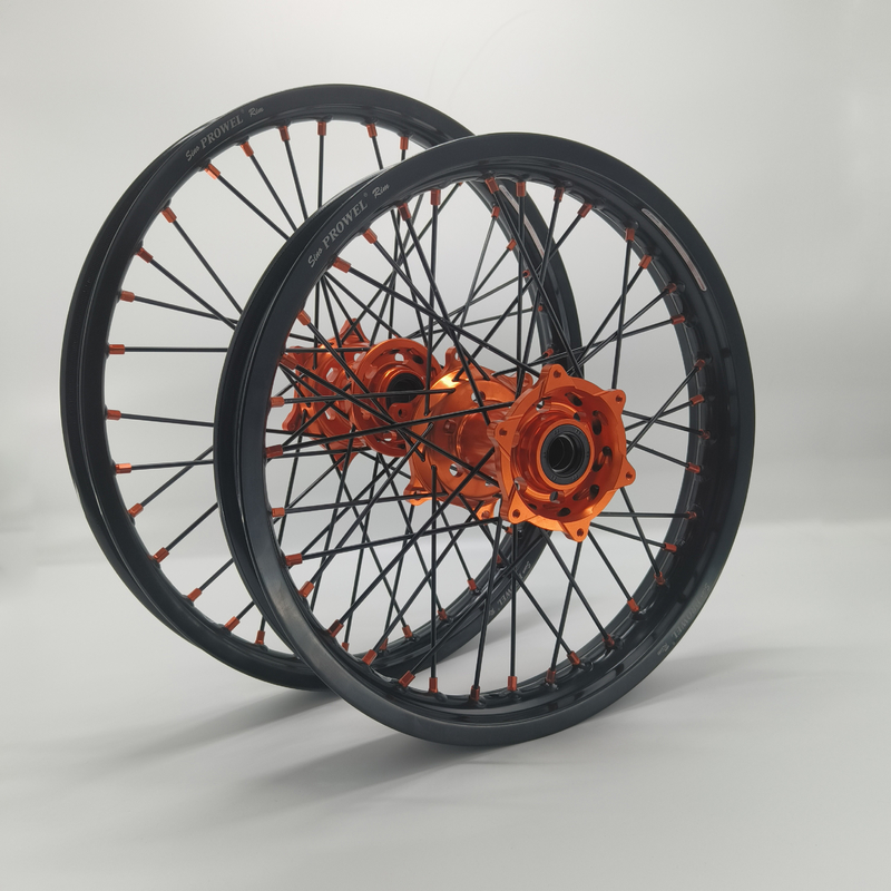 Substituição/reparação de rodas anodizantes pretas 21/18 Enduro para KTM EXC 125-530CC 2003-2023