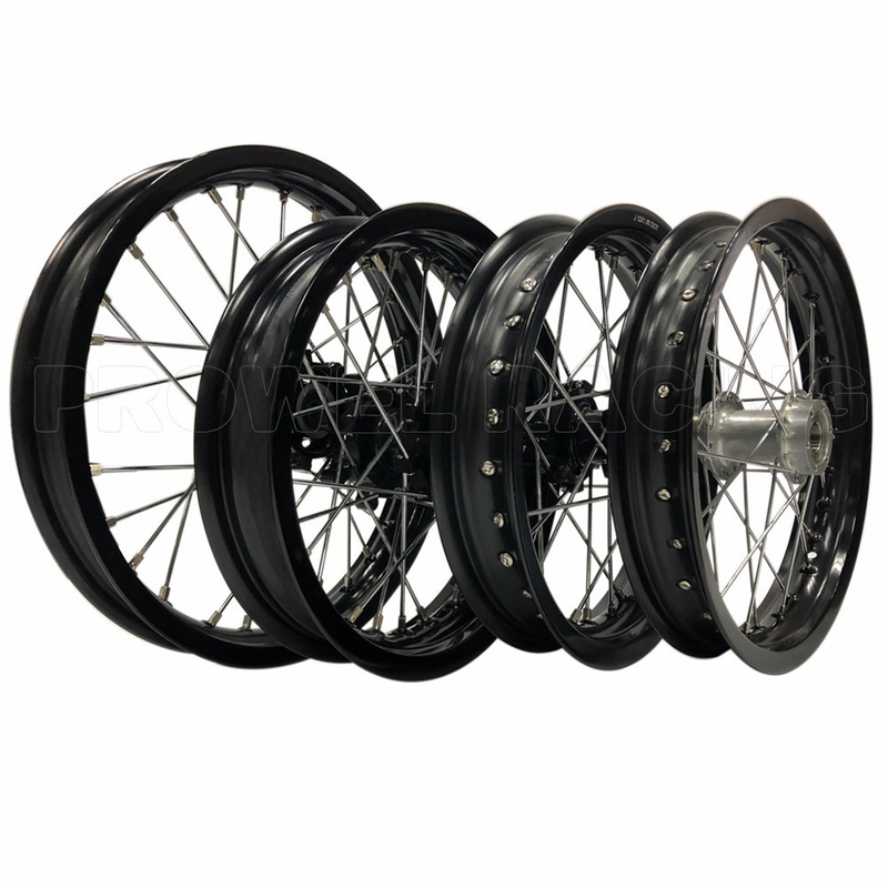 Top-Notch Rear Rim Tamanho 1.85X12 Black Pit Bike Motorcycle Spoke Wheel Sets para CRF150
